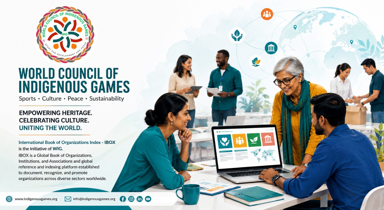 NGO representatives reviewing nonprofit directory information on a digital platform